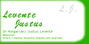 levente justus business card